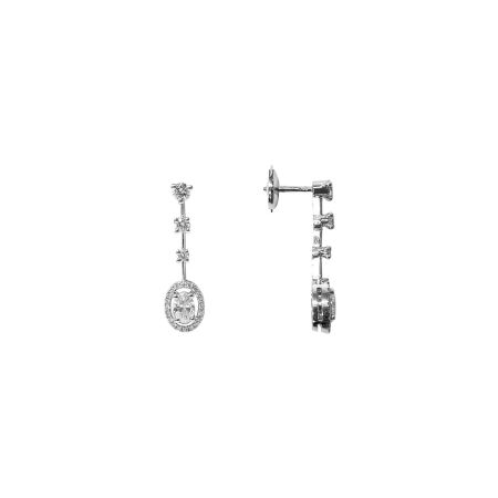 Boucles d'oreilles Isabelle Barrier en or blanc et diamants naturels